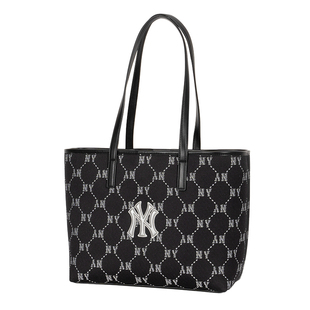 MLB包包专柜26新款NY男女大容量钻石老花子母托特包附零钱包ORMJ1