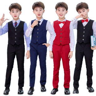 元旦儿童朗诵礼服男童主持人套装演出服花童小学生口才演讲表演服