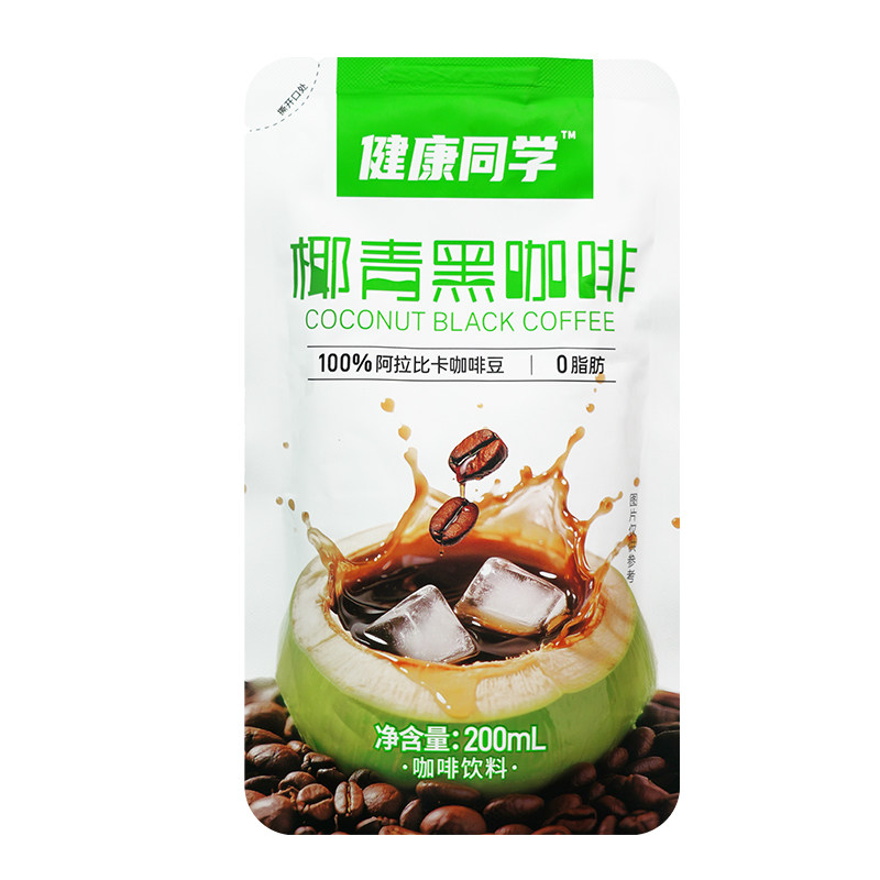 惠加力椰青黑咖啡200ml无糖0脂便便携袋装咖啡液深烘香醇小包装