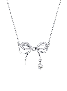 蝴蝶结项链女轻奢小众高级感百搭气质锁骨链S925银生日礼物送女友