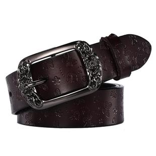 女士皮带纯牛皮真皮腰带女款加宽百搭牛仔裤时尚装饰裤带加长大码