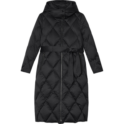 LK2025白鹅绒黑色中长款羽绒服