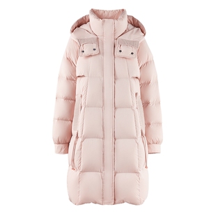 简约长款羽绒服女 2025年冬季新款女装现代连帽设计保暖外套棉衣