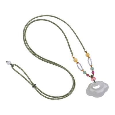 桃花玉祥云锁项链绳DIY手工编绳