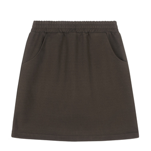 毛呢短裙女春秋小个子半身裙高腰短款松紧腰显瘦百搭休闲打底裙