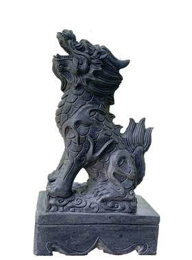 石雕嘉祥石雕望天吼摆件一对青石