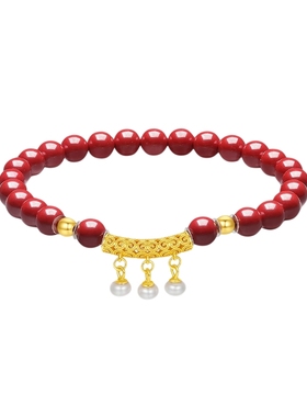 周六福S925银手链女鸿运竹节中国风手串手饰百搭送女友圣诞礼物