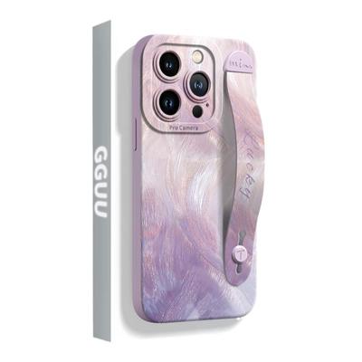 适用苹果17！羽纱流彩腕带支架壳