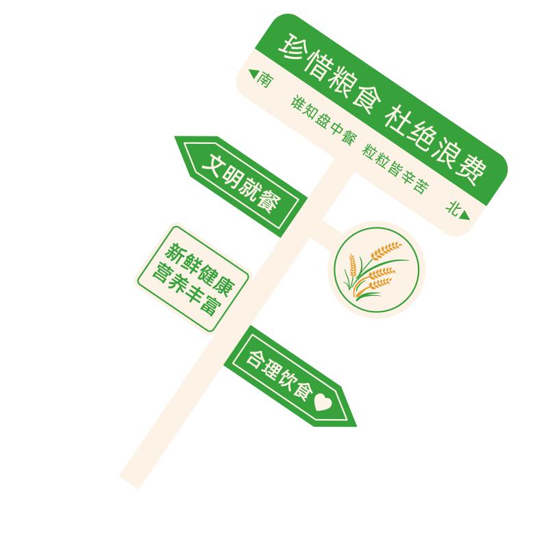 食堂文化节约粮食墙贴
