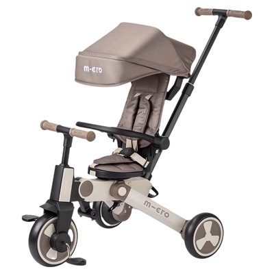 micro迈古儿童三轮车婴儿溜娃手推车1-3岁5岁可折叠幼儿园脚踏车