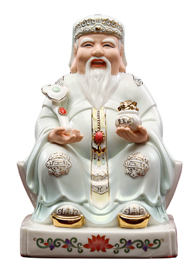 土地公婆像一对神像摆件