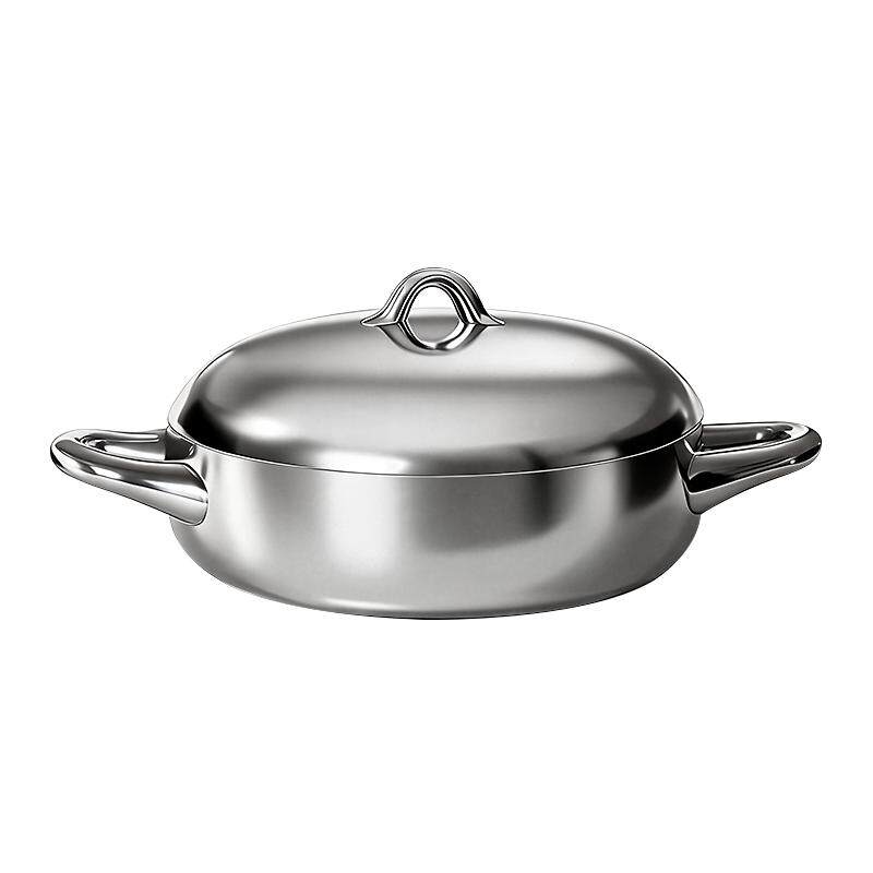amercook不锈钢汤锅家用煮锅炖锅煮粥泡面锅蒸煮燃气电磁炉双耳锅