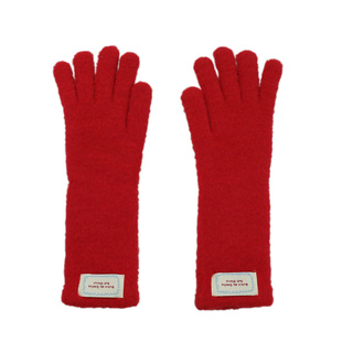 毛绒软糯针织手套女冬季韩系氛围感糖果色保暖分指骑行户外防寒潮