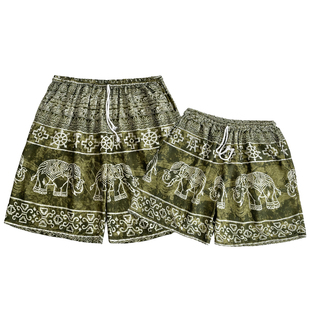 泰国大象短裤男女情侣短裤棉绸凉快舒适包邮沙滩短裤旅行居家