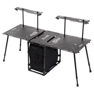 小岛屿山户外轻量战术桌黑化露营装备桌铝合金办公桌组合套装igt