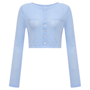 宋祖儿同款lost in echo夏季新款轻薄透气针织开衫背心短裤套装