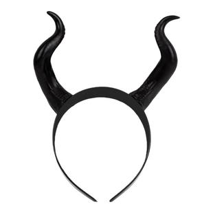 沉睡魔咒羊角头箍黑色牛角发箍恶魔角哥特暗黑魔女万圣节道具头饰