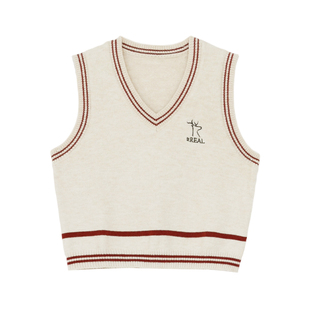 it'real瑞尔秋季新款温柔甜美软糯舒适无袖针织背心上衣女装