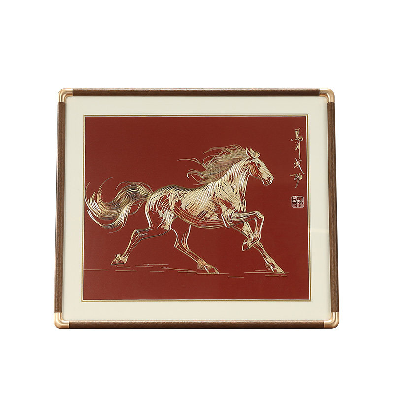 马到成功手工铜雕画富贵皇马装饰摆件家居客厅书房桌面工艺品礼物