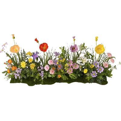 wo+仿真虞美人飞燕草狗尾草玫瑰花景观服装店橱窗甜品店外摆装饰