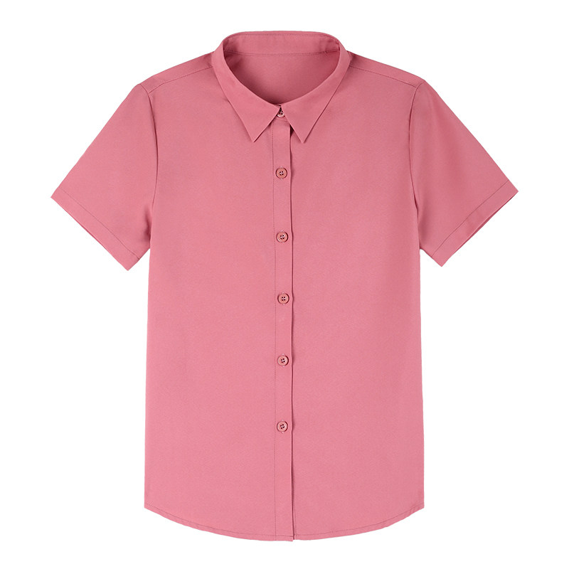 大码衬衫女士短袖显瘦薄款夏季胖妹职业装气质工作服半袖雪纺上衣