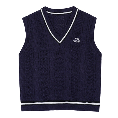 YUZI上衣V领韩系学院风马甲