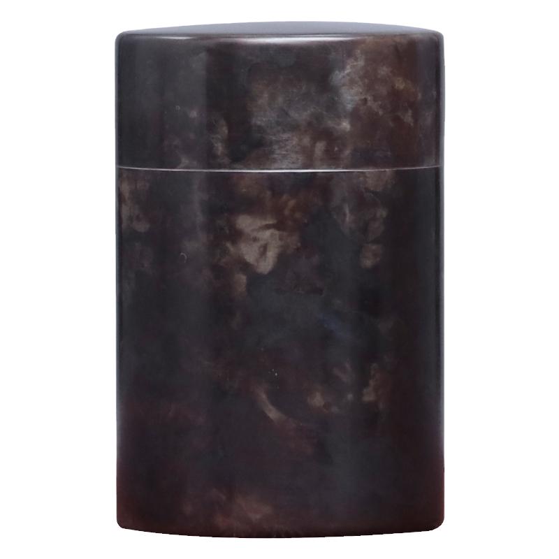 古锡茶叶筒 云南个旧999纯锡茶叶罐复古做旧储茶罐直筒罐随身茶筒