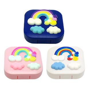 迷你彩虹云朵硅塑胶宝宝乳牙盒男女孩童换牙齿保存儿童收藏礼物盒