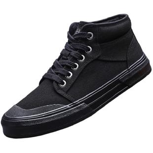 冬季潮流高帮帆布鞋男款加绒保暖系带老北京布鞋软底加厚抗寒棉靴