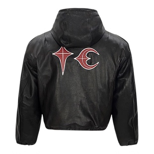 Thug Club美式潮牌重磅秋冬款机车棉服皮衣休闲男士连帽夹克外套