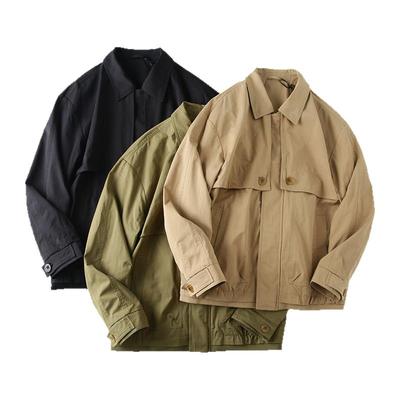 口碑系列！挺括有型！外贸男装春季简约百搭翻领工装休闲夹克外套