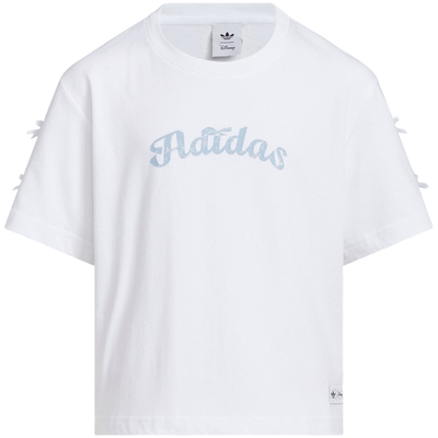 Adidas阿迪达斯女大童新款宽松三叶草休闲舒适透气百搭短袖KG6625