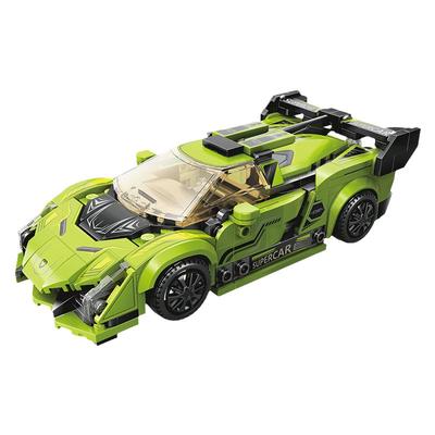 启蒙积木玩具赛车模型