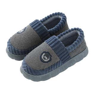 新款踩屎感棉拖鞋男士冬季家居家用加绒厚底保暖大码46 47带跟鞋