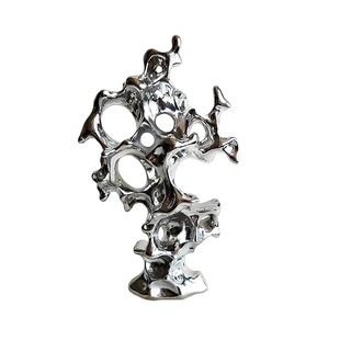 原创电镀太湖石摆件酒店民宿艺术玄关装饰电视柜酒柜家居工艺品