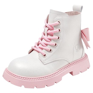 芭比童鞋女童马丁靴2025新款秋冬洋气棉皮靴加绒公主短靴儿童靴子