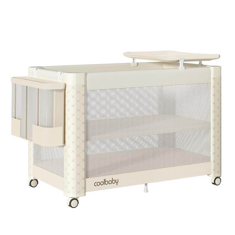 coolbaby婴儿床一键开合