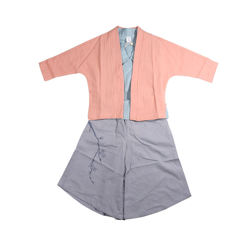儿童汉服女套装春秋大童国学服棉麻复古衣服公子少爷男童古装汉服