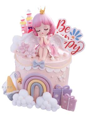 蛋糕蜜雪儿公主摆件天鹅生日派对