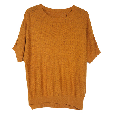 亚麻老钱风纯色透气不规则针织衫