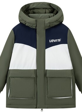 Levis李维斯儿童长款羽绒服男女童秋冬季新款保暖外套加厚童装