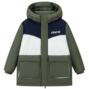Levis李维斯儿童长款羽绒服男女童2025冬季新款保暖外套加厚童装