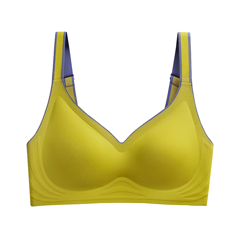 无痕内衣女无钢圈收副乳一片式乳胶文胸小胸聚拢调整型背心式胸罩