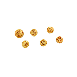 18K包金保色哑金花式镂空绣花珠花球铜钱梵文diy手链项链饰品配件