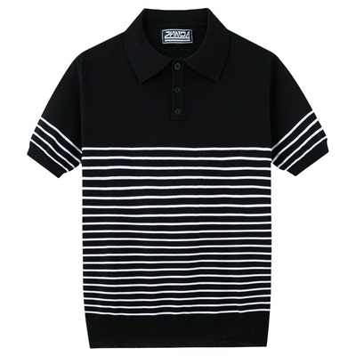 欧美男装套头条纹针织衫上衣