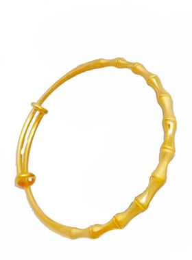 时尚风竹节沙金细光圈婚饰手镯