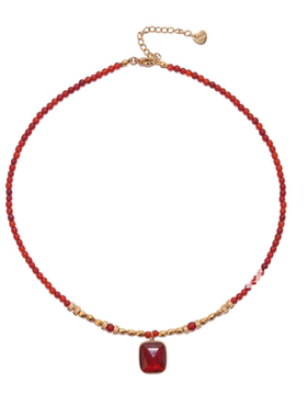 张十六绯红钛钢项链原创手工项链