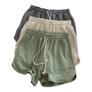 ins超火阔腿热裤女夏季百搭宽松显瘦居家外穿运动休闲a字腰短裤子