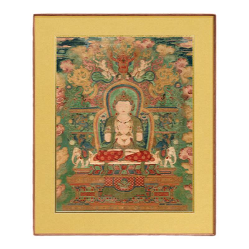 明代文殊像版画禅室书房挂画客厅装饰画佛像唐卡高级感古风壁画