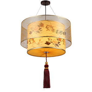 现代简约灯笼中式茶馆吊灯餐厅茶楼仿古灯具过道玄关楼梯圆形灯饰